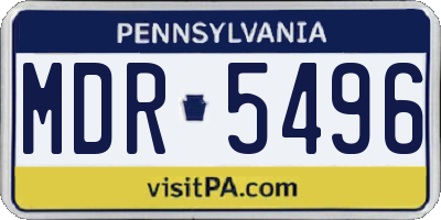 PA license plate MDR5496