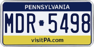 PA license plate MDR5498