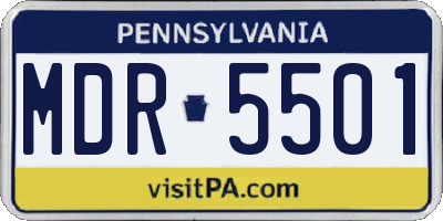 PA license plate MDR5501