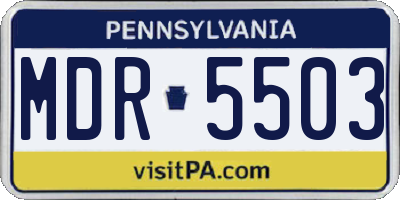 PA license plate MDR5503