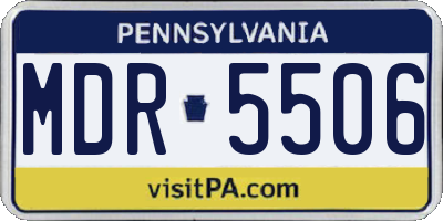 PA license plate MDR5506
