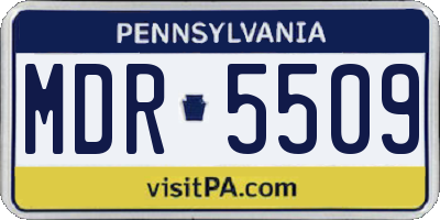 PA license plate MDR5509
