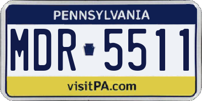 PA license plate MDR5511
