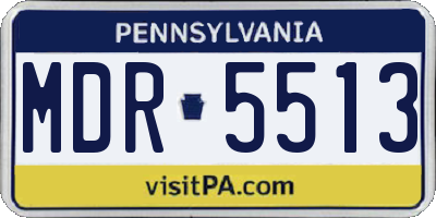 PA license plate MDR5513