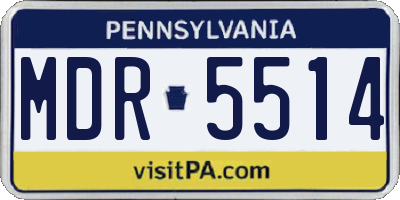 PA license plate MDR5514