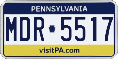 PA license plate MDR5517