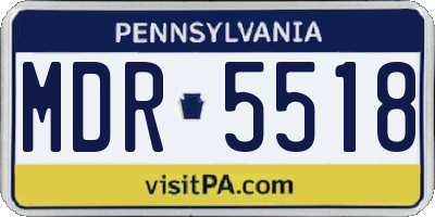 PA license plate MDR5518