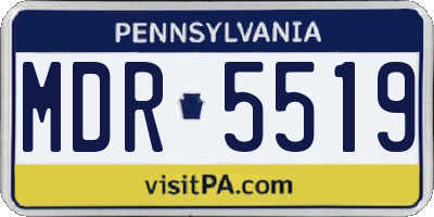 PA license plate MDR5519