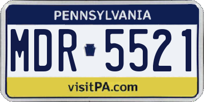 PA license plate MDR5521