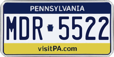 PA license plate MDR5522