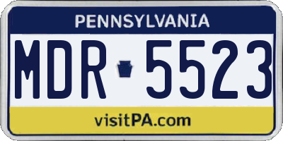 PA license plate MDR5523