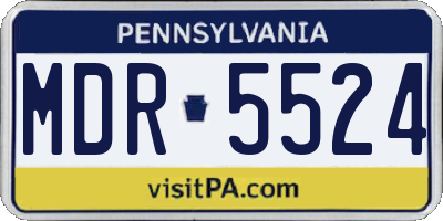PA license plate MDR5524