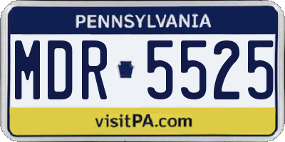 PA license plate MDR5525