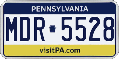 PA license plate MDR5528