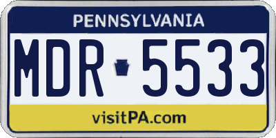 PA license plate MDR5533