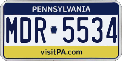 PA license plate MDR5534