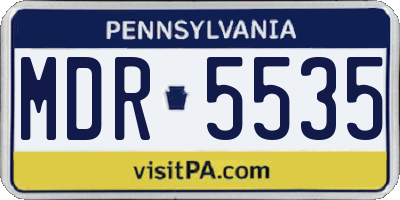 PA license plate MDR5535