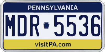 PA license plate MDR5536