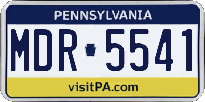 PA license plate MDR5541