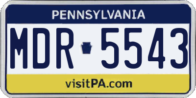 PA license plate MDR5543