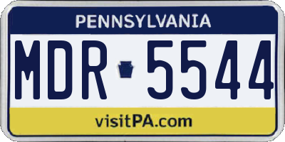 PA license plate MDR5544
