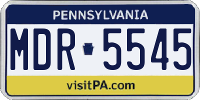 PA license plate MDR5545