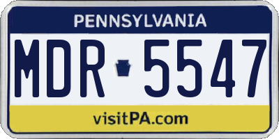 PA license plate MDR5547