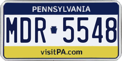 PA license plate MDR5548