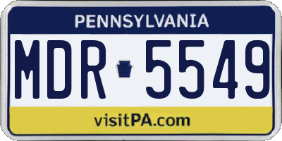 PA license plate MDR5549