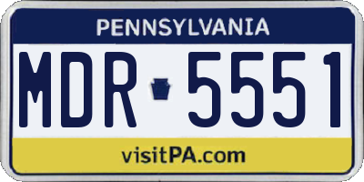 PA license plate MDR5551