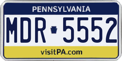 PA license plate MDR5552