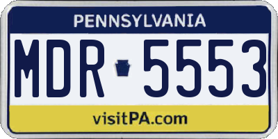 PA license plate MDR5553