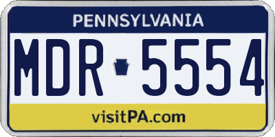 PA license plate MDR5554
