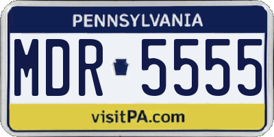 PA license plate MDR5555