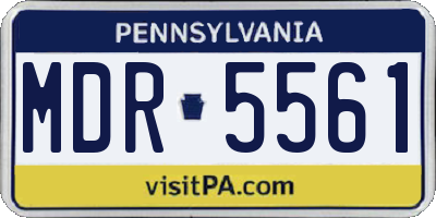 PA license plate MDR5561