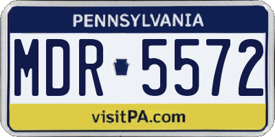 PA license plate MDR5572
