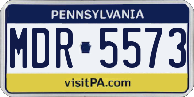 PA license plate MDR5573