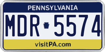 PA license plate MDR5574