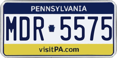 PA license plate MDR5575