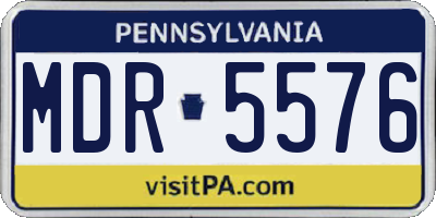 PA license plate MDR5576