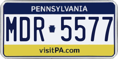 PA license plate MDR5577