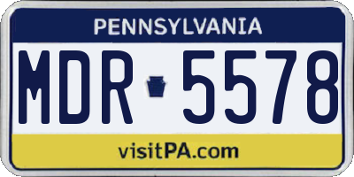 PA license plate MDR5578