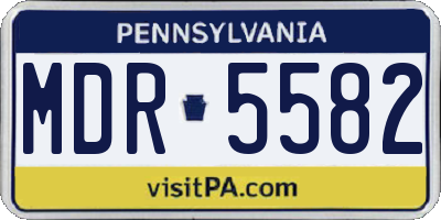 PA license plate MDR5582