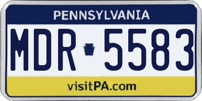 PA license plate MDR5583