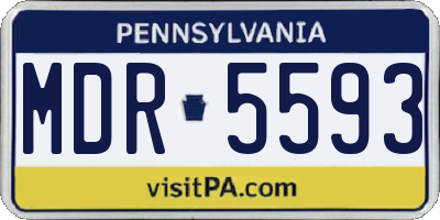 PA license plate MDR5593