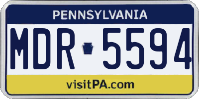 PA license plate MDR5594