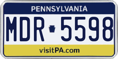 PA license plate MDR5598