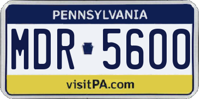 PA license plate MDR5600