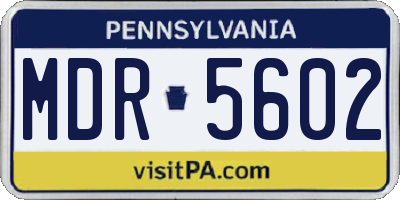 PA license plate MDR5602