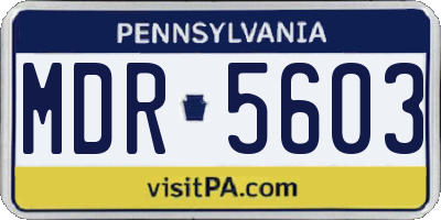 PA license plate MDR5603